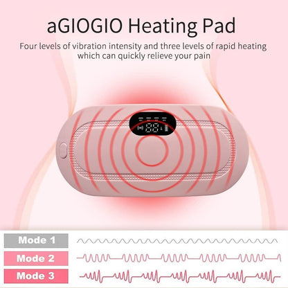 Portable Cordless Heating Pad - Menstrual Heating Pad For Stomach, Speed Temperature Adjustment And 4-Speed Massage Modes, Back And Belly Heating Pad For Women (Multi)