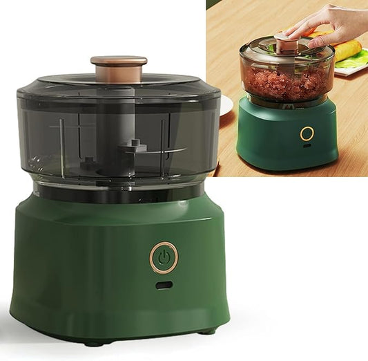 Wireless Portable Electric Food Chopper Garlic Chopper, Mini Portable Veggie Chopper, Garlic Grinder Masher Onion Chopper, Blender to Vegetable, Wireless Food Processor for Ginger, Chili, Fruit, Meat, etc